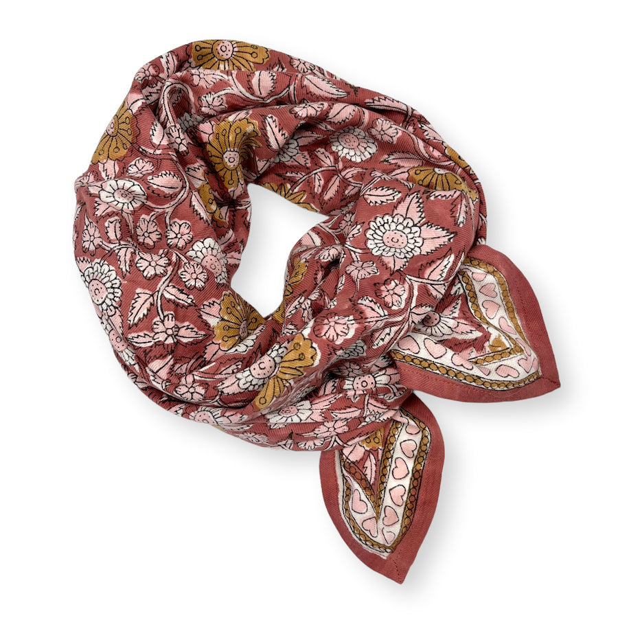 Foulard Apaches Latika Coeur - Bois de Rose