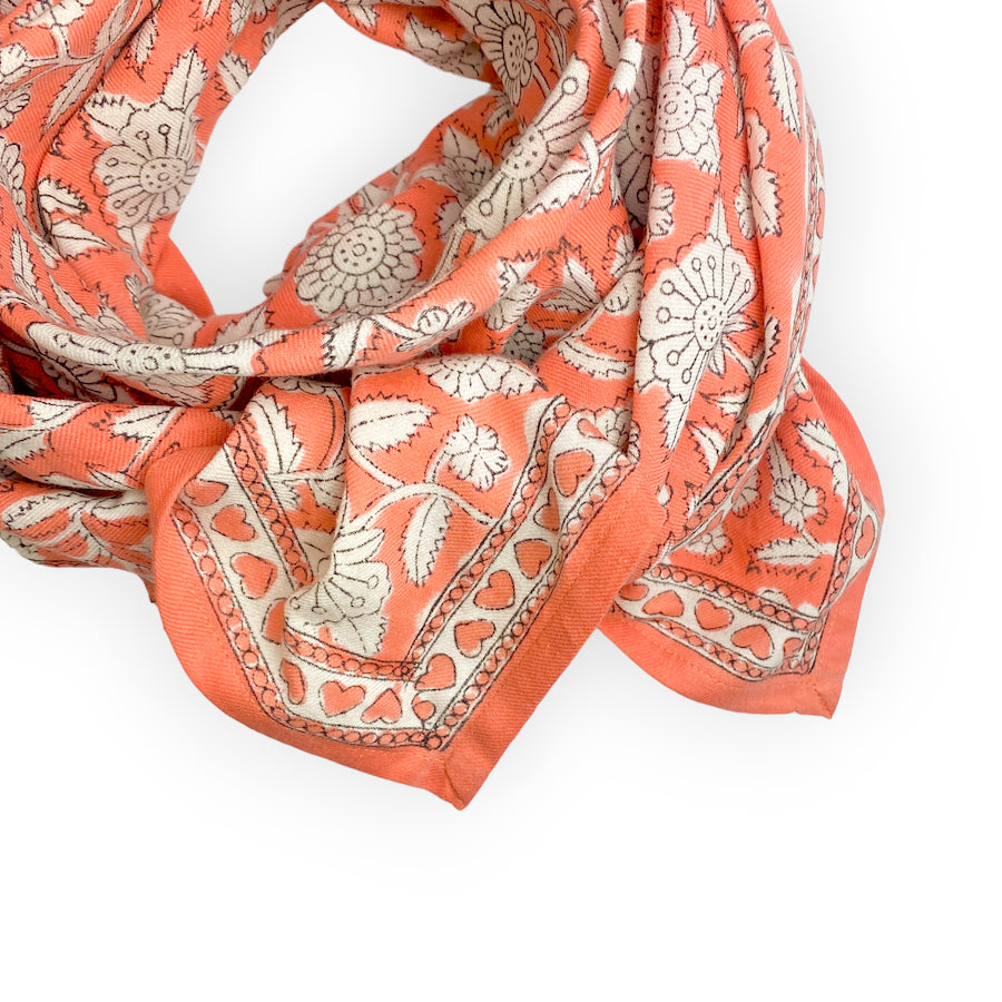 Foulard Apaches Latika - Coeur - Papaye