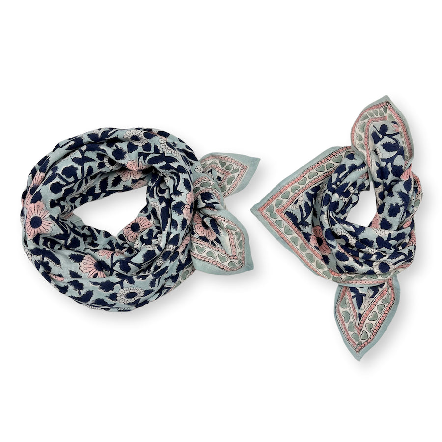 Foulard Apaches Latika Coeur - Bleu Glacier
