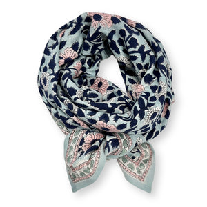 Foulard Apaches Latika Coeur - Bleu Glacier