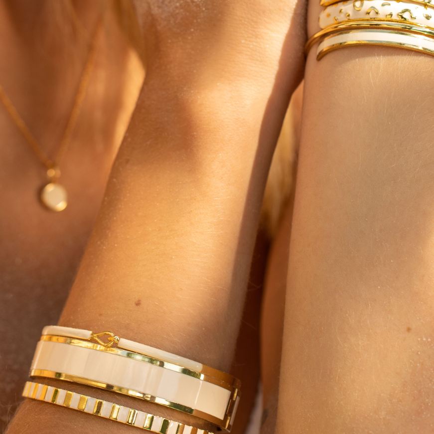 Bangle à fermoir - Blanc Sable