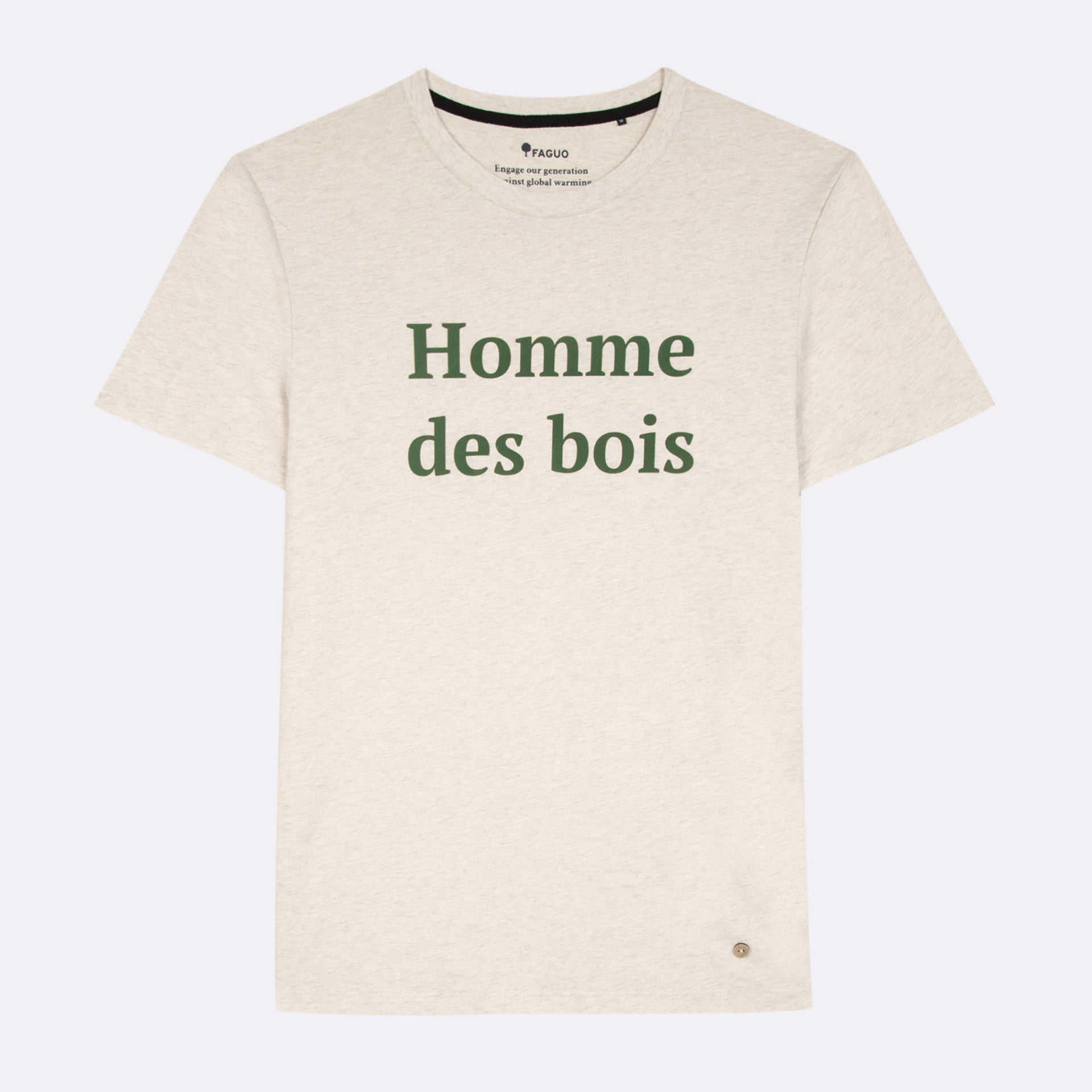 T-shirt "homme des bois" en coton beige