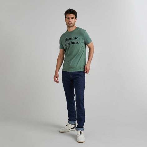 T-shirt "homme des bois" en coton Kaki