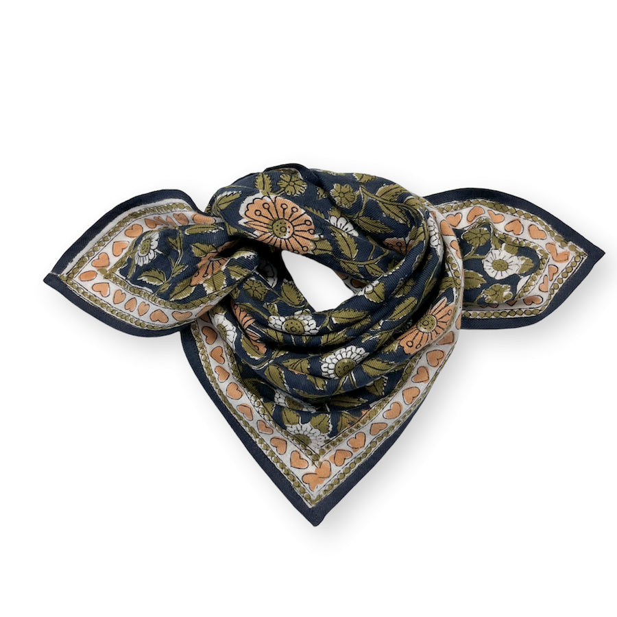Foulard Apaches Manika - Coeur - Réglisse