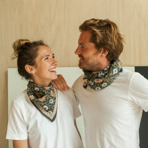 Foulard Apaches Manika - Coeur - Réglisse