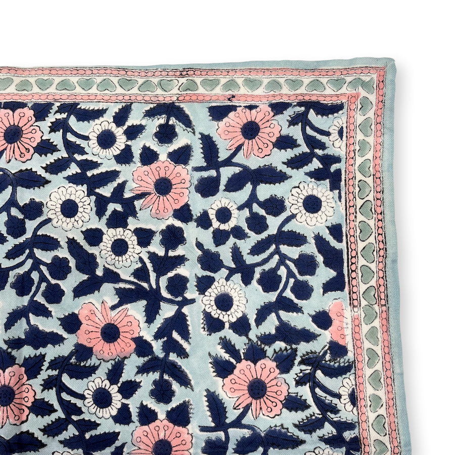 Foulard Apaches Manika - Coeur - Bleu Glacier