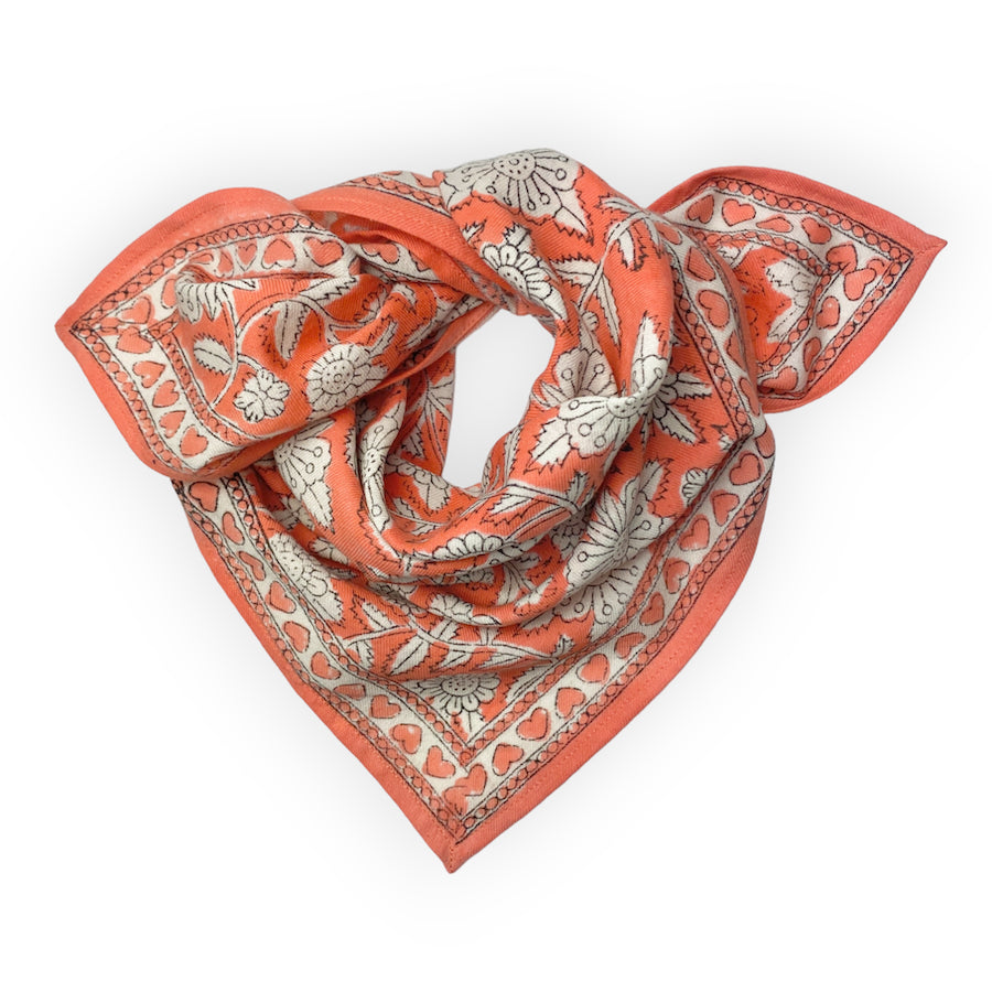 Foulard Apaches Manika - Coeur - Papaye