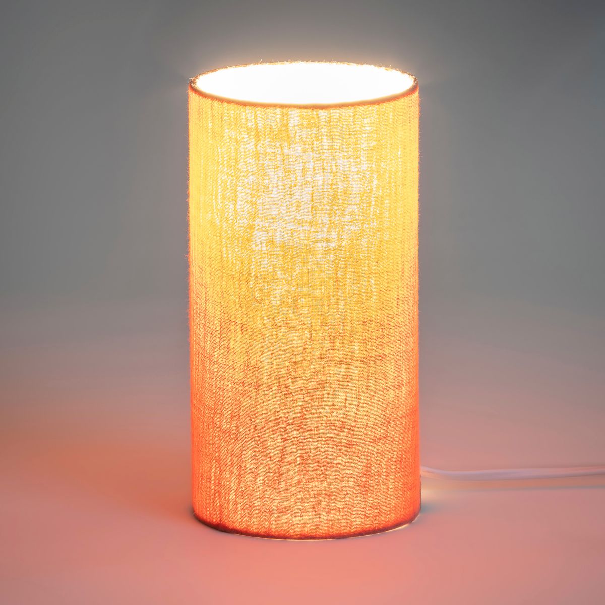 Lampe tube à poser en gaze de coton gaufrée Marsala